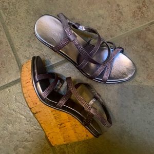 Purple Strappy Wedges